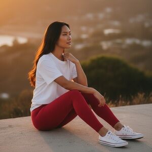 Nike Dri-FIT Red Leggings Women’s Size M High Rise Athletic Pants